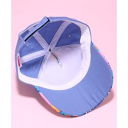 Babyhug Disney Cotton Blend Knit Baseball Cap With Stitch Print Blue - Diameter 50 cm