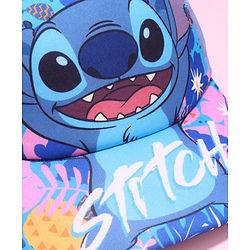 Babyhug Disney Cotton Blend Knit Baseball Cap With Stitch Print Blue - Diameter 50 cm
