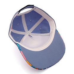Babyhug Disney Cotton Blend Knit Baseball Cap With Stitch Print Blue - Diameter 50 cm