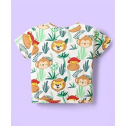 Babyhug 100% Cotton Antibacterial Half Sleeves Front Open jhabla With Stripes & Animal Print Pack Of 3 - Navy Blue & White