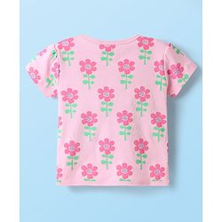 Babyhug 100% Cotton Interlock Knit Half Sleeves Front Open jhabla with Floral & Heart Print Pack of 3 - Orange Pink & White