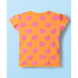 Babyhug 100% Cotton Interlock Knit Half Sleeves Front Open jhabla with Floral & Heart Print Pack of 3 - Orange Pink & White