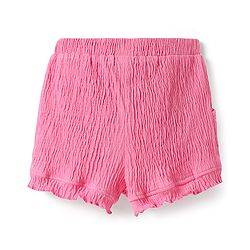 Babyhug Single Jersey Knit Sleeveless Solid Color Top & Shorts Set with Bow Applique - Dark Pink