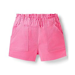 Babyhug Single Jersey Knit Half Puffed Sleeves Top & Woven Stretch Twill Shorts Set With Floral Print & Smocking - Pink