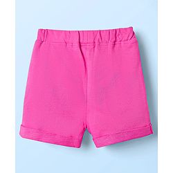Babyhug Single Jersey Knit Sleeveless Top and Shorts with Bird & Tropical Print- White & Dark Pink