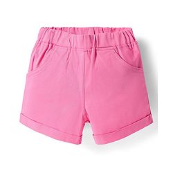 Babyhug Single Jersey Knit Half Sleeves Fruits Printed Top & Woven Stretch Twill Shorts Set - Green & Pink