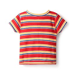 Babyhug 100% Cotton Interlock Knit Half Sleeves Front Open jhabla with Stripe Design & Nautical Theme Print Pack of 3 - Yellow Red & Blue