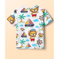 Babyhug 100% Cotton Antibacterial Front Open Half Sleeves Jhablas With Stripes & Nautical Theme Print Pack Of 3 - Multicolour