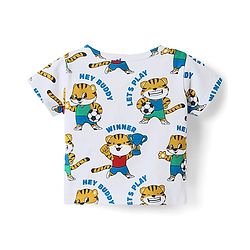 Babyhug 100% Cotton Knit Half Sleeves Antibacterial Front Open jhablas with Tiger Print & Stripes Pack of 3 - Red White & Navy Blue