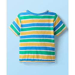 Babyhug 100% Cotton Interlock Knit Half Sleeves Front Open jhabla with Animal Print Animal Print Pack of 3 - Green White & Blue