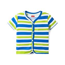 Babyhug 100% Cotton Knit Antibacterial Half Sleeves Front Open jhablas with Vehicle Print & Stripes Pack of 3 - Light Green