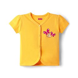 Babyhug 100% Cotton Antibacterial Front Open Half Sleeves jhabla With Polka Dots & Floral Print Pack Of 3 - Dark Pink Blue & Yellow