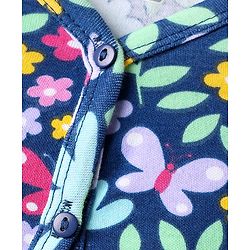 Babyhug 100% Cotton Antibacterial Front Open Half Sleeves jhabla With Polka Dots & Floral Print Pack Of 3 - Dark Pink Blue & Yellow