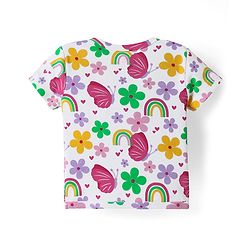 Babyhug 100% Cotton Knit Half Sleeves Antibacterial Front Open jhablas with Floral & Hearts Print Pack of 3 - Pink Lilac & White