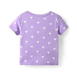 Babyhug 100% Cotton Knit Half Sleeves Antibacterial Front Open jhablas with Floral & Hearts Print Pack of 3 - Pink Lilac & White