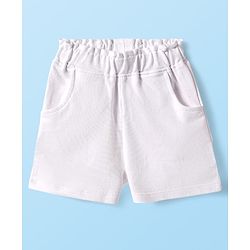 Babyhug Single Jersey Knit Sleeveless Floral Printed Top & Shorts Set - Lavender & White