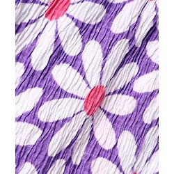 Babyhug Single Jersey Knit Sleeveless Floral Printed Top & Shorts Set - Lavender & White