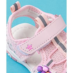 Cute Walk by Babyhug Sandals With Velcro Closure & Floral Applique - Fuchsia