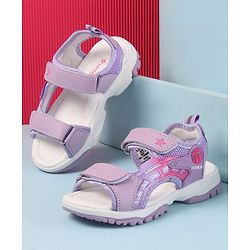 Cute Walk by Babyhug Solid Colour & Velcro Closure Sandals - Purple