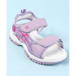 Cute Walk by Babyhug Solid Colour & Velcro Closure Sandals - Purple