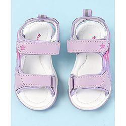 Cute Walk by Babyhug Solid Colour & Velcro Closure Sandals - Purple