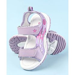 Cute Walk by Babyhug Solid Colour & Velcro Closure Sandals - Purple
