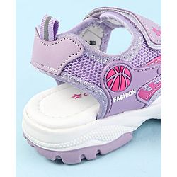 Cute Walk by Babyhug Solid Colour & Velcro Closure Sandals - Purple