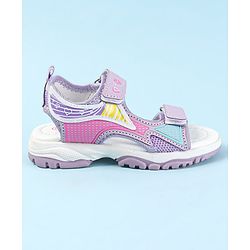 Cute Walk by Babyhug Velcro Closure Sandals with Hearts Print - Fuchsia