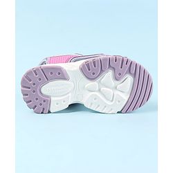 Cute Walk by Babyhug Velcro Closure Sandals with Hearts Print - Fuchsia