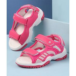 Cute Walk by Babyhug Velcro Closure Sandals - Dark Pink