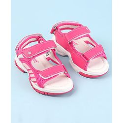 Cute Walk by Babyhug Velcro Closure Sandals - Dark Pink