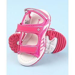 Cute Walk by Babyhug Velcro Closure Sandals - Dark Pink