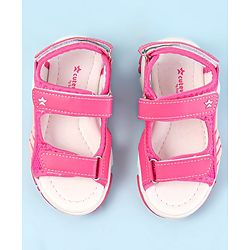 Cute Walk by Babyhug Velcro Closure Sandals - Dark Pink