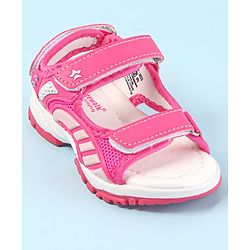 Cute Walk by Babyhug Velcro Closure Sandals - Dark Pink