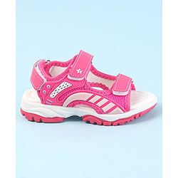 Cute Walk by Babyhug Velcro Closure Sandals - Dark Pink