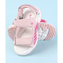 Cute Walk by Babyhug Velcro Closure Sandals - Dark Pink