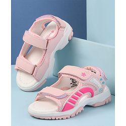 Cute Walk by Babyhug Velcro Closure Sandals - Dark Pink