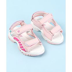 Cute Walk by Babyhug Velcro Closure Sandals - Dark Pink