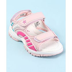 Cute Walk by Babyhug Velcro Closure Sandals - Dark Pink