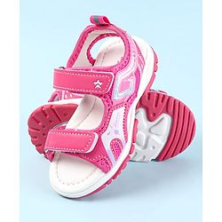 Cute Walk by Babyhug Velcro Closure Sandals with Text Print - Fuchsia