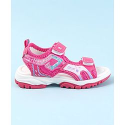 Cute Walk by Babyhug Velcro Closure Sandals with Text Print - Fuchsia