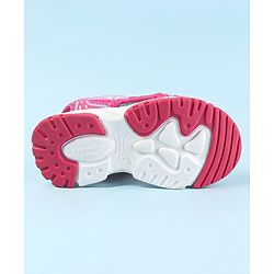 Cute Walk by Babyhug Velcro Closure Sandals with Text Print - Fuchsia