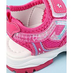 Cute Walk by Babyhug Velcro Closure Sandals with Text Print - Fuchsia