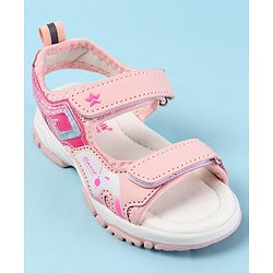 Cute Walk by Babyhug Velcro Closure Sandals with Text Print - Fuchsia