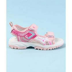 Cute Walk by Babyhug Velcro Closure Sandals with Text Print - Fuchsia