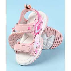 Cute Walk by Babyhug Velcro Closure Sandals with Text Print - Fuchsia