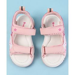 Cute Walk by Babyhug Velcro Closure Sandals with Text Print - Fuchsia