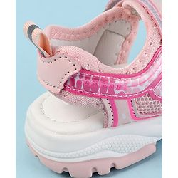 Cute Walk by Babyhug Velcro Closure Sandals with Text Print - Fuchsia