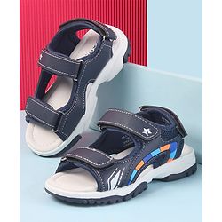 Cute Walk by Babyhug Velcro Closure Sandals with 3D Applique - Navy Blue