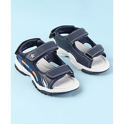 Cute Walk by Babyhug Velcro Closure Sandals with 3D Applique - Navy Blue